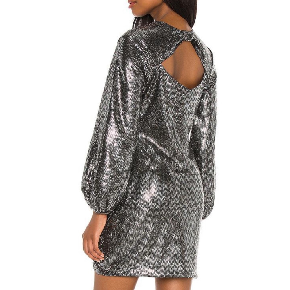 NWT SAYLOR Silver & Black Polina Disco Dress | XS New Years Eve - Picture 4 of 7